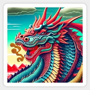 Dragon Chinese Gift Sky Surreal Surrealistic Surrealism Sticker